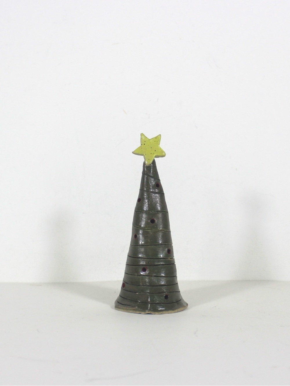 Vintage Studio Pottery Christmas Tree Tea Light Candleholder
